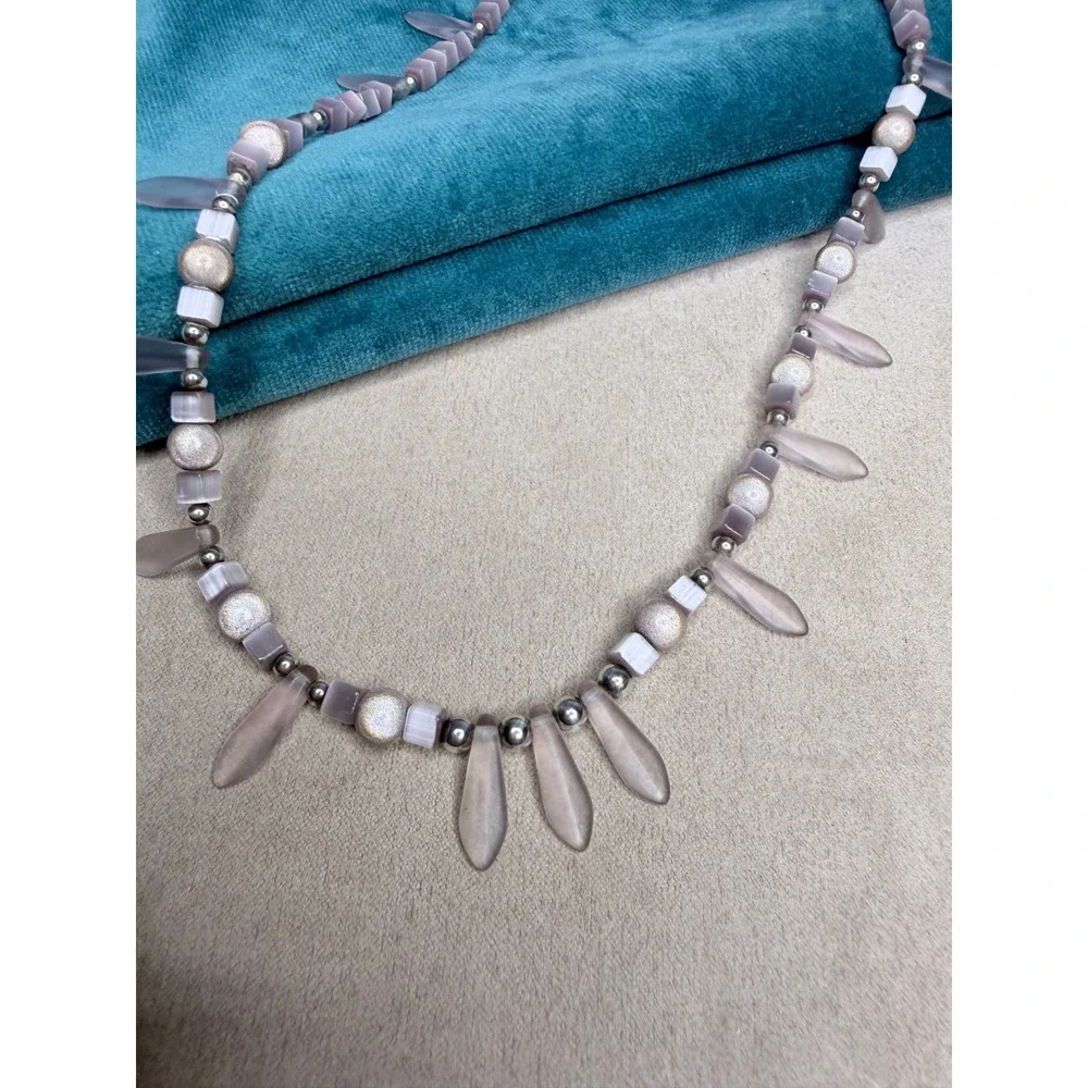 Vintage 925 Sterling Silver Beaded Necklace 18